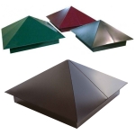 Колпак (оголовник) металлический для забора с кирпичными столбами